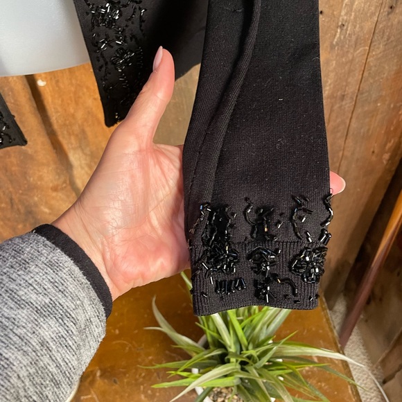 INC Black Beaded Evening Cardigan - size Medium - Picture 4 of 8